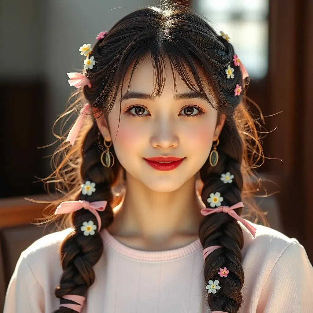 Styling and Variations of Korean Two Braids Hairstyle